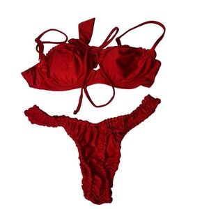 Elegant Red Bikini Set - Somerfield